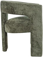 Jofran Gwen Jacquard Upholstered Accent Chair, Modern Luxury Plush Sculptural Armchair for Dining Room or Living Room, Chairs Living Room, Forest, Set of 4