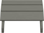 Flash Furniture Sawyer Indoor/Outdoor Commercial Grade Adirondack Ottoman - Gray All-Weather Adirondack Style Footrest
