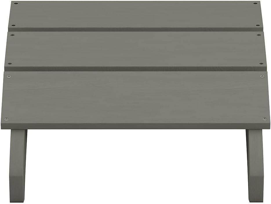 Flash Furniture Sawyer Indoor/Outdoor Commercial Grade Adirondack Ottoman - Gray All-Weather Adirondack Style Footrest