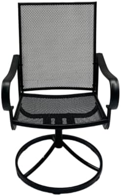 Patio Swivel Chairs Set of 4, Metal Swivel Rocker Chair, All-Weather Outdoor Dining Chairs with High Back, Porch Chairs for Lawn, Porch, Garden