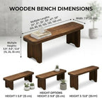 Entryway Bench, 24" to 59" Solid Wood Bench, Wooden Shoe Bench for Entryway, Farmhouse End of Bed Bench for Bedroom, Dining Room, Kitchen, Window Seat, Outdoor Garden Bench Seat