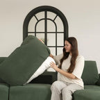 EASE MOOSE Oversized Modular Sectional Sofa with Ottoman, Modern Luxury Wide Deep Modular Couch, U Shaped Couch for Big Spaces Living Room,Green