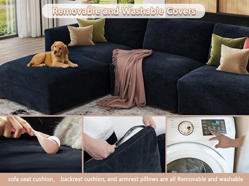 EASE MOOSE Oversized Sectional Sofa, L Shape Modular Deep Seat Couch | Extra large Sectional Wide seats,Comfort Modern Cloud Modular Sectional sofa With console,Removable washable