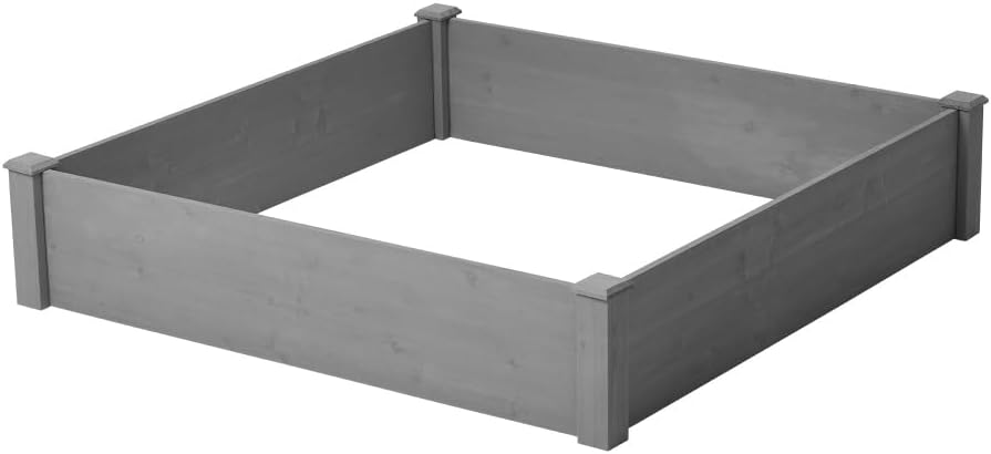 Heavy-Duty Outdoor Storage Cabinet with Metal Top and Weather-Resistant Wood Construction for Patio, Yard, and Garden Use (48" Raised Garden Bed)