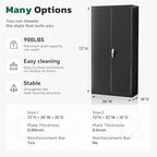Greenvelly 72" H Metal Storage Cabinet, 36" W x 18" D Black Metal Cabinet with 2 Doors and 4 Adjustable Shelves,Locking Cabinets for Office, Home, Garage, School