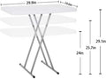30 Inch - Small Desk Adjustable Height TV Tray for Laptop,Couch, Camping - Heavy Duty Utility Foldable Table for Small Spaces, Portable White Granite Folding Table
