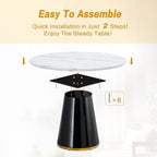 Round Dining Table Set for 4, Modern 45'' Small Dining Table for Kitchen, Space Saving, Easy Assembly