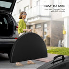 VINGLI Black 48" Round Bi-Folding Commercial Table, 4 Feet Portable Plastic Dining Card Table for Kitchen or Outdoor Party Wedding Event, 1-Pack