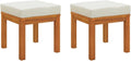 Patio Stools with Cushions 2 pcs 15.7"x15.7"x16.5" Solid Acacia Wood