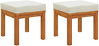 Patio Stools with Cushions 2 pcs 15.7"x15.7"x16.5" Solid Acacia Wood