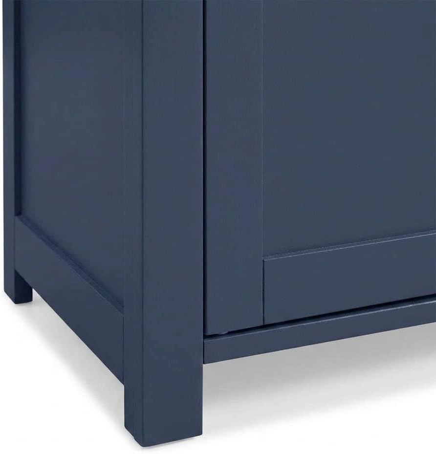 Furnifact Blue Pantry Cabinets Two-Piece Storage Set with Anti-Tip Mechanism and Floor Clearance, Durable Construction, Ideal for Organized Kitchen Storage