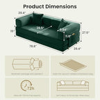 78.8" Convertible Futon Sofa Bed, Couch for Living Room | Corduroy Loveseat Sleeper Sofa, Modular Futon Couch with Storage Pocket, Pull Out Couch No Assembly | Forest Green