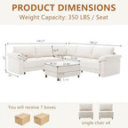 Oversized L Shaped Sectional Couch for Living Room, Extra Large Deep Seat Modular Sectional Sofa with Washable Covers, Modern Cloud Couch for Apartment, Bedroom, Beige