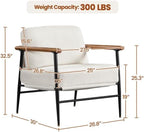Yaheetech Accent Chairs Set of 2, Modern Living Room Chairs, Ivory | Boucle Fabric Lounge Chair with Metal Frame, Plush Back Pillow and Seat Cushion for Living Room Bedroom Vanity Waiting Room
