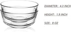 Sweejar Small Glass Bowls Set, 8 oz Prep Bowls for Cooking, 4 inch Bowls for Kitchen, Dessert Bowls for Ice Cream, Serving Bowls for Dipping, 10 pack