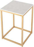 Telephone Table, Marble Side Table Nordic Living Room Square Sofa Corner Table Telephone Table Bedroom Bedside Table Balcony Coffee Table(Gold