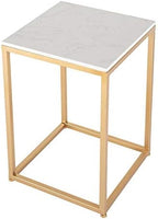 Telephone Table, Marble Side Table Nordic Living Room Square Sofa Corner Table Telephone Table Bedroom Bedside Table Balcony Coffee Table(Gold