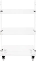 Gdrasuya10 Clear Acrylic Side Table with Wheels, 3 Tier Acrylic End Table Side Table Rolling Serving Cart Snack Table Easy Assemble for Couch Living Room Party Balcony
