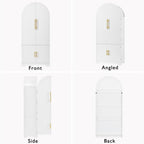 72" Tall Arched Kitchen Pantry Cabinet, Fluted Storage Cabinet with 8 Door Shelves, 3 Adjustable Shelves & Hidden Drawer for Kitchen Dining Bathroom (White)