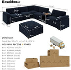 EASE MOOSE Oversized Sectional Sofa, L Shape Modular Deep Seat Couch | Extra large Sectional Wide seats,Comfort Modern Cloud Modular Sectional sofa With console,Removable washable