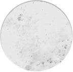 MAKLAINE Round Contemporary Marble Top Side Table in White and Gold