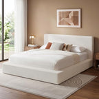 Queen Bed Frame w/ Classic Headboard, Cloud Upholstered Platform Bed Frame