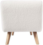 HomePop 60" Modern Storage Bench with Wood Legs - Sherpa Cream