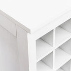 Freestanding Floor Wine Rack, 32 Bottle Wooden Wine Cabinet for Small Spaces, Farmhouse Modular Stackable Bottle Holder, Tall Counter Storage Rack, Elegant Design (White)