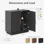 FORTUNETEC 31.5" Modern Sideboard Buffet Cabinet with Storage, Black