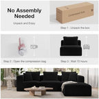 Novilla Modular Sectional Sofa, Modern Cloud Sectional Couch with Smarts Coil® Support, Upholstered Couch for Living Room Apartments Bedroom, No Assembly Required (Armless Chair)