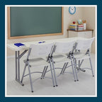 OEF Furnishings OEFBT-SEM1872 Commercial-Grade Premium Industrial Seminar Folding Table with Thick Blow-Molded Top and 16-Gauge Cantilever Steel Legs (Seminar, 18" × 72", Speckled Gray Top)