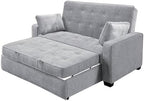 Serta Ainsley 66.5" Convertible Sleeper Loveseat, Full Size, Dreamcoil Comfort, Soft Woven Fabric, Light Grey