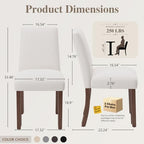 Dining Chairs Set of 4, Parsons Chairs for Small Spaces, Light Beige | Modern Dining Room Chairs with Solid Wooden Legs, Fabric Upholstered Kitchen Chairs for Restaurant & Cafe