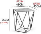 Telephone Table, Modern Living Room Marble Square Coffee Table,Metal Industry Side Table,Telephone Table,21.65 Inch Tall,Gold,Black (Black-17.71 * 17.71 * 21.65in