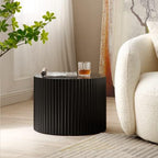 WILLIAMSPACE Black Round Coffee Table Set of 3, Modern Circle Wood Coffee Table Set, 3 Peice Nesting Coffee Accent Side Table End Table for Home Office, No Assembly (3 PCS, Black)