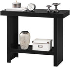 MAHANCRIS Console Table, 39.4'' Black Rectangular Entryway Table, Modern Console Table with Storage, Sofa Tables for Hallway, Foyer, Living Room, Easy Assembly, Black CTHB16801
