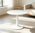 42" Round White Tulip Dining Table, Mid Century Modern Pedestal Kitchen Table for 6, White Dining Room Table for Restaurant, Apartment, Home