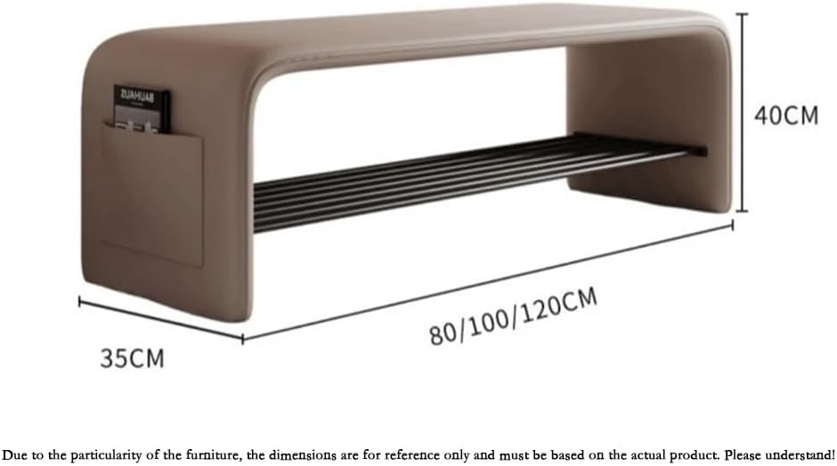 Modern Doorway Shoe-Changing Stool Shoe Cabinet Storage Two-Purpose Bedroom Simple Bedside Bench for Sitting Entryway(Black,Large)