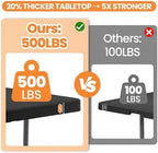 2 Pack Folding Table 6FT Heavy Duty Plastic Utility Table with Carrying Handle for Camping, Party, Picnic, BBQ, Banquet, Folds in Half for Easy Storage, No Assembly Required, Black