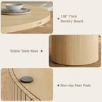 ONBRILL 47 Inch Round Dining Table for 4-6, Oak