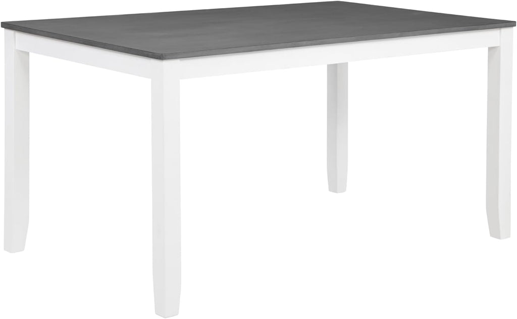 Merax 6-Piece Farmhouse Dining Table Set with Chairs and Bench, Wood Kitchen Table Set for 4-6, Rectangular Kitchen Dining Table for Dining Room, Kitchen, Small Apartment, White