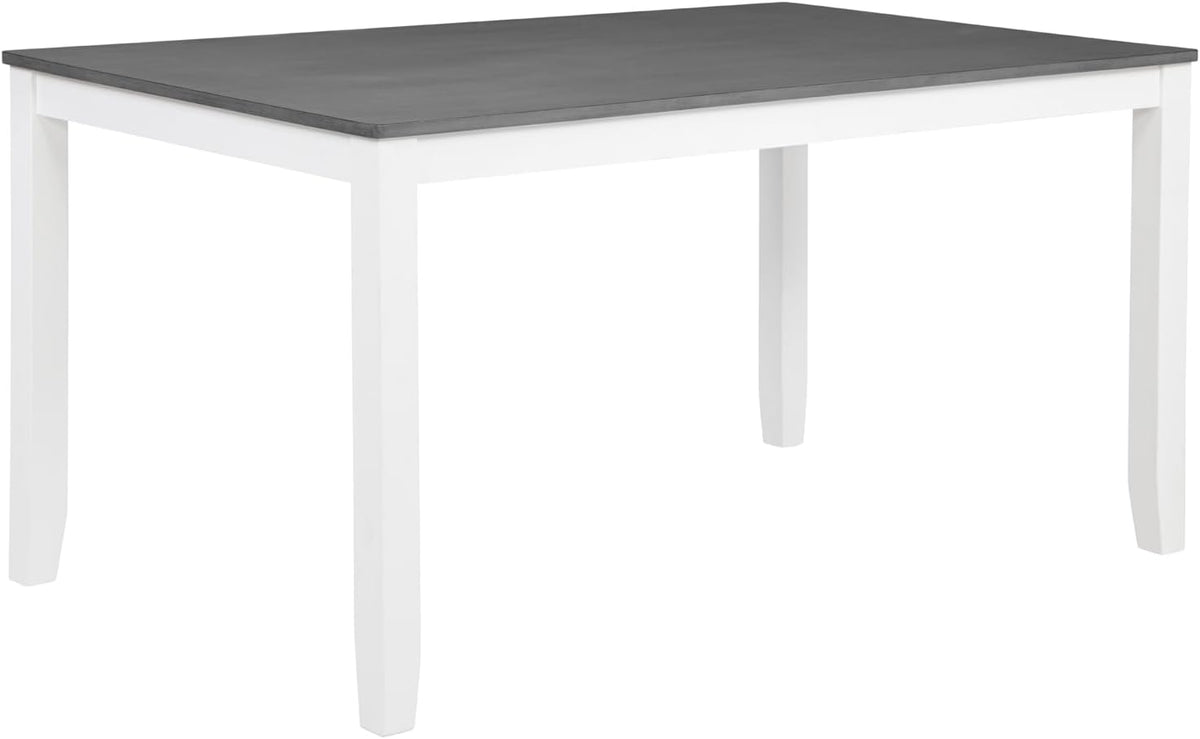 Merax 6-Piece Farmhouse Dining Table Set with Chairs and Bench, Wood Kitchen Table Set for 4-6, Rectangular Kitchen Dining Table for Dining Room, Kitchen, Small Apartment, White