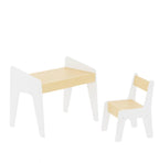 Table and Chair Set for Boys and Girls, Smooth MDF Wood, Scaled-Down Size, Multi-Use Desk for Study, Play & Dining at Home and Classroom, Easy Assembly