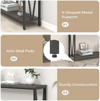 FOLUBAN Console Table for Entryway, Modern Sofa Table Behind Couch, Narrow Entry Table for Hallway, Living Room (Industrial, Dark Gray)