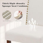 Kitchen Chairs Set of 6 Modern Upholstered Fabric Seat with Nailhead Trim and Ergonomic Lumbar Support for Living Room and Rustic Farmhouse Dining Area, Beige