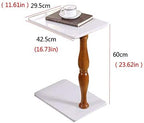 Telephone Table, Marble Sofa Side Table,Magazine Table,Telephone Table,Square Mobile Coffee Table(Color:White,Size:16.7311.6123.62in)