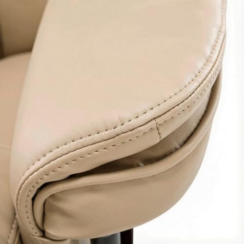 Swivel Recliner Chair with Ottoman Reclining Lounge Sofa Footrest, Set of 1 | 360°Sturdy Wood Base, Soft Faux Leather, Upholstered Ultra-Plush Foam, Modern Armchair, Living Room Bedroom Office Reading
