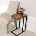 Telephone Table, C-Shaped Side Sofa Snack Table,Telephone Side Table,Solid Wood Computer Coffee Table,Bedside Desk,End Table Living Room Furniture(