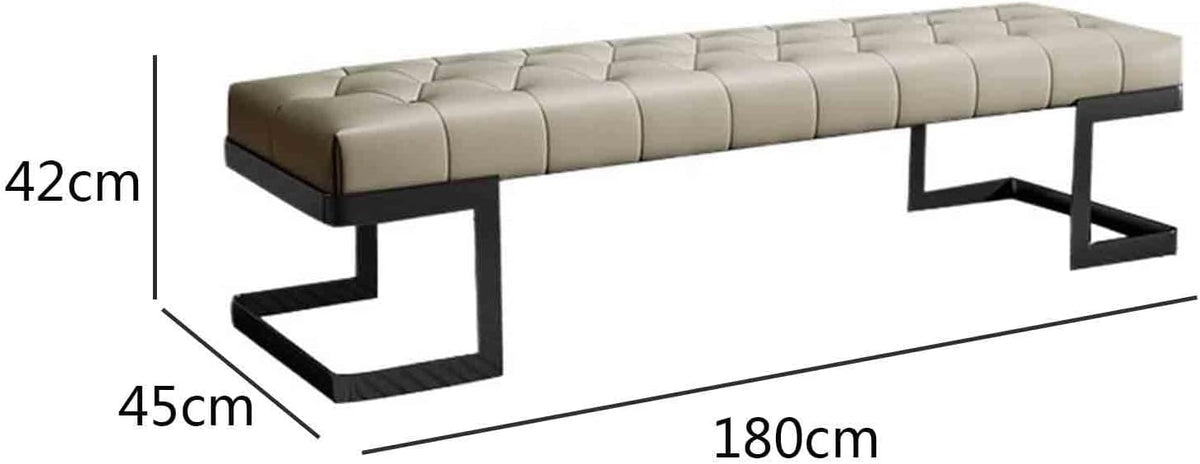 Modern Leather Bed end Stool Bedroom Dressing Room Living Shoe Changing Entryway(Large)