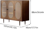 Entryway Cabinet Retro Rattan Sideboard Wall Kitchen Storage Cabinet Modern Restaurant Wine Cabinet Sideboard Storage Cabinet(Small)